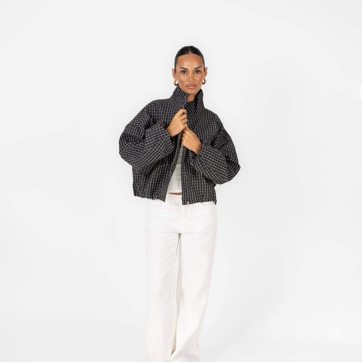 Chaqueta Bomber de Cuadros Noelia