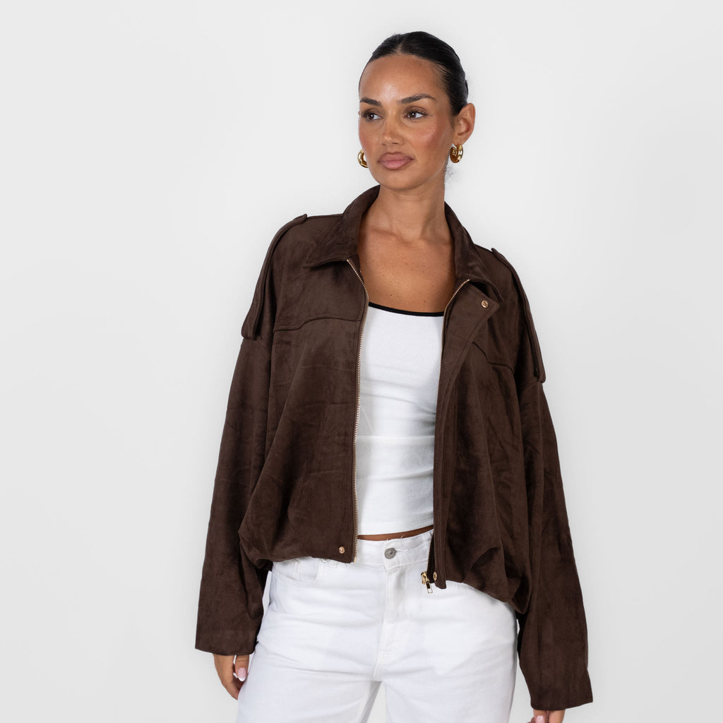 Chaqueta Oversize Efecto Velour Elisa