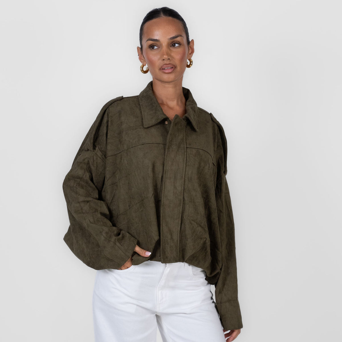 Chaqueta Oversize Efecto Velour Elisa