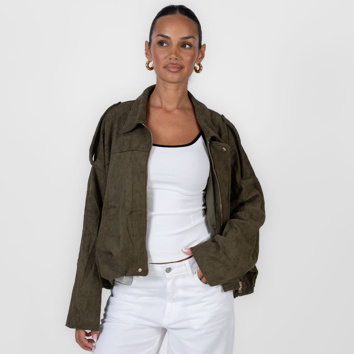 Chaqueta Oversize Efecto Velour Elisa