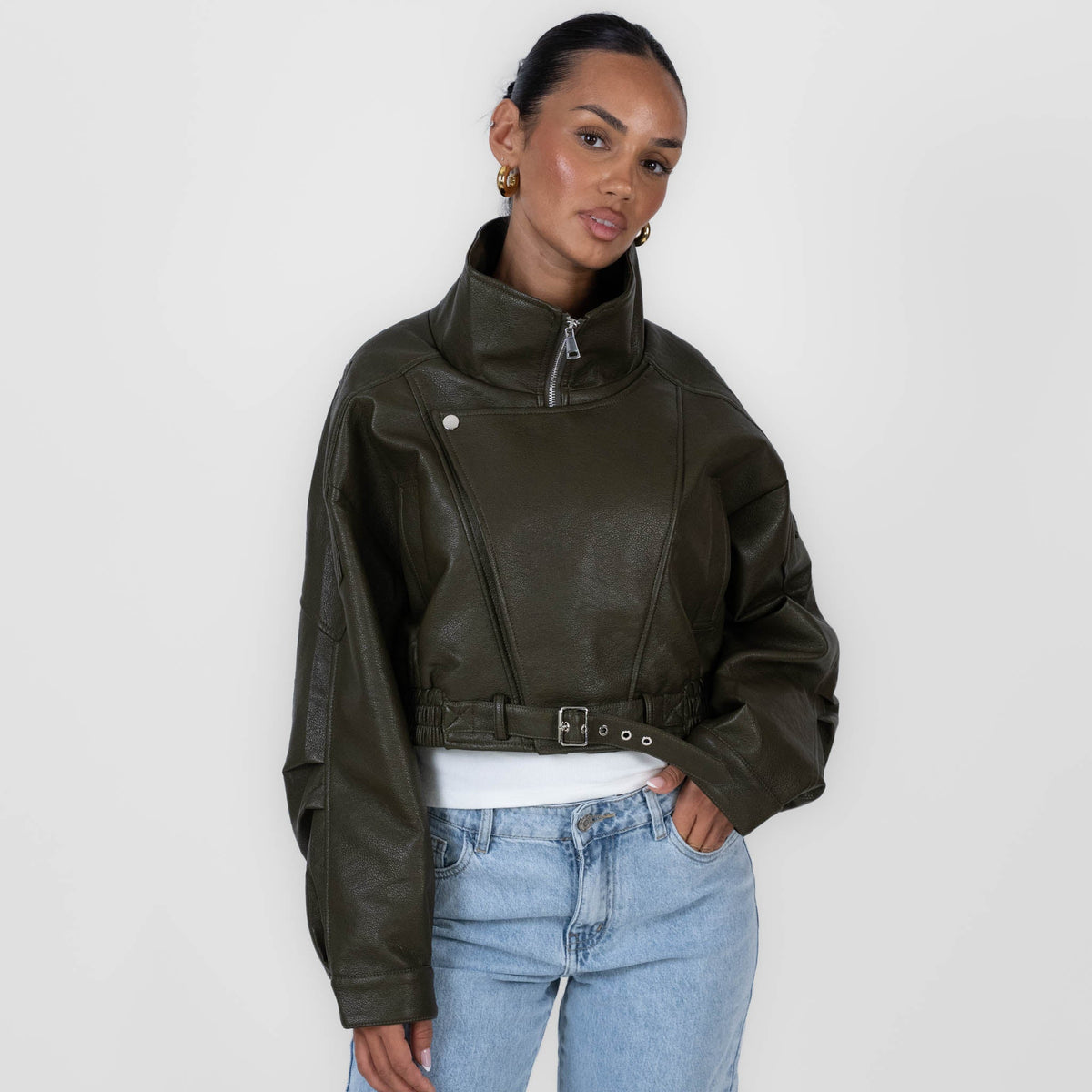 Chaqueta Oversize Efecto Piel Carla