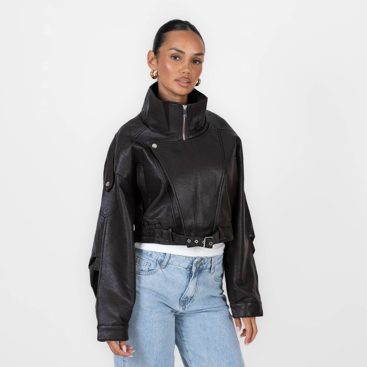 Chaqueta Oversize Efecto Piel Carla