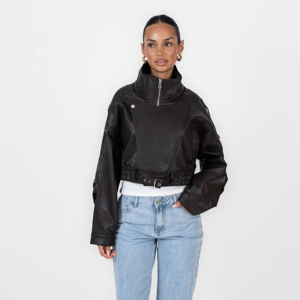Chaqueta Oversize Efecto Piel Carla