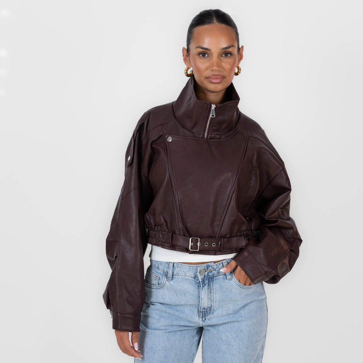 Chaqueta Oversize Efecto Piel Carla