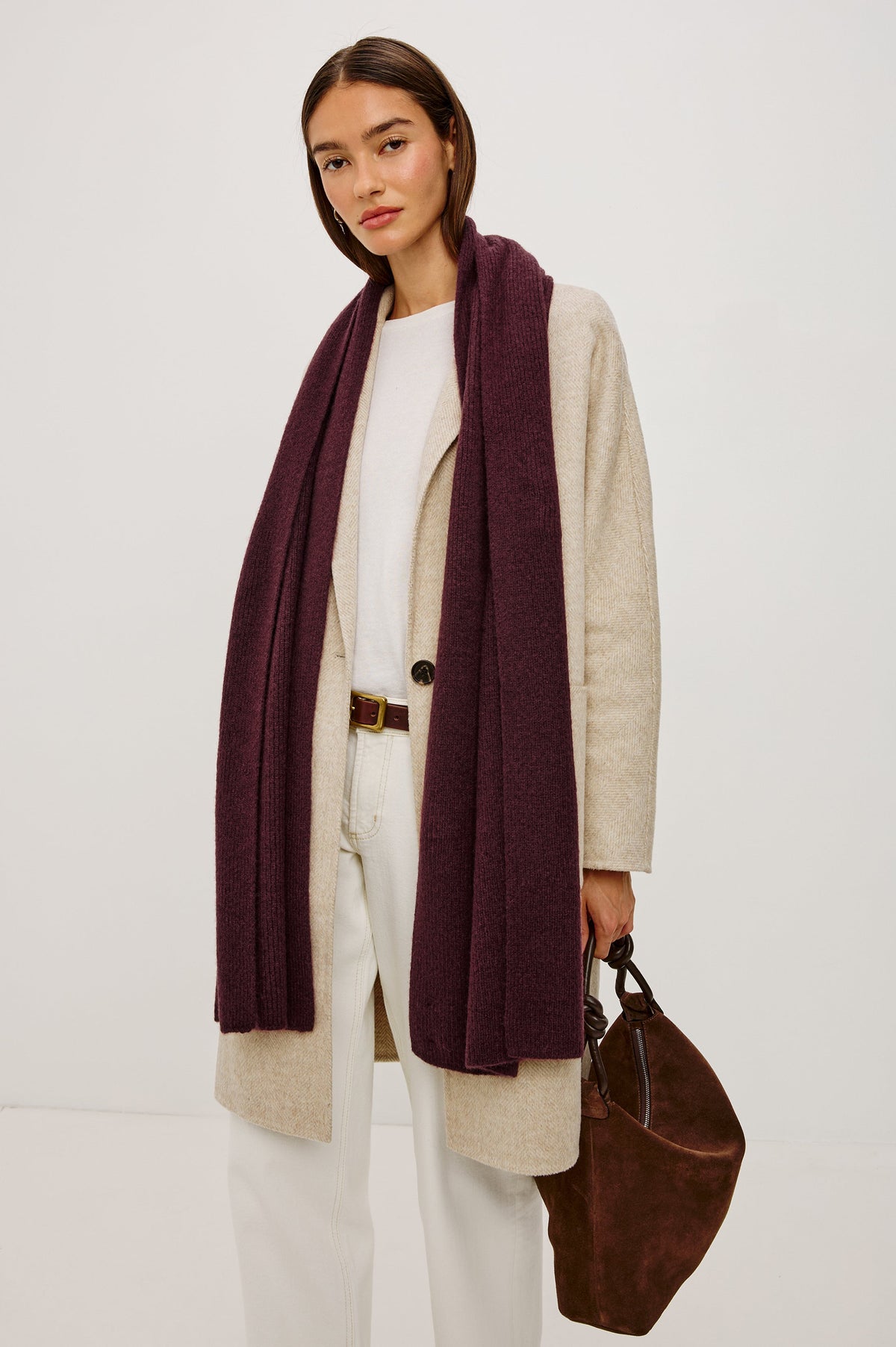 ALPS CASHMERE SILK UNISEX SCARF - WINE