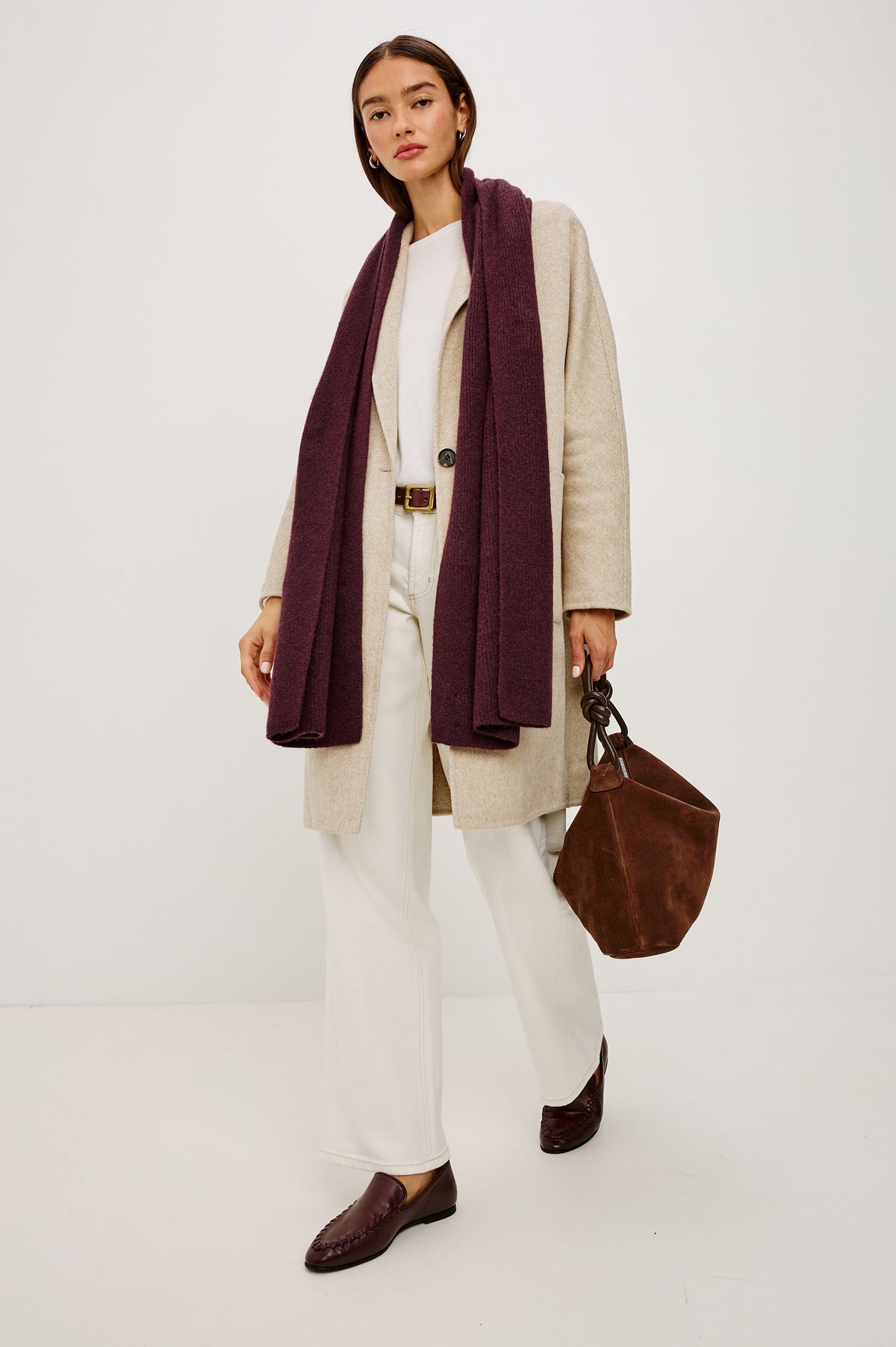 ALPS CASHMERE SILK UNISEX SCARF - WINE