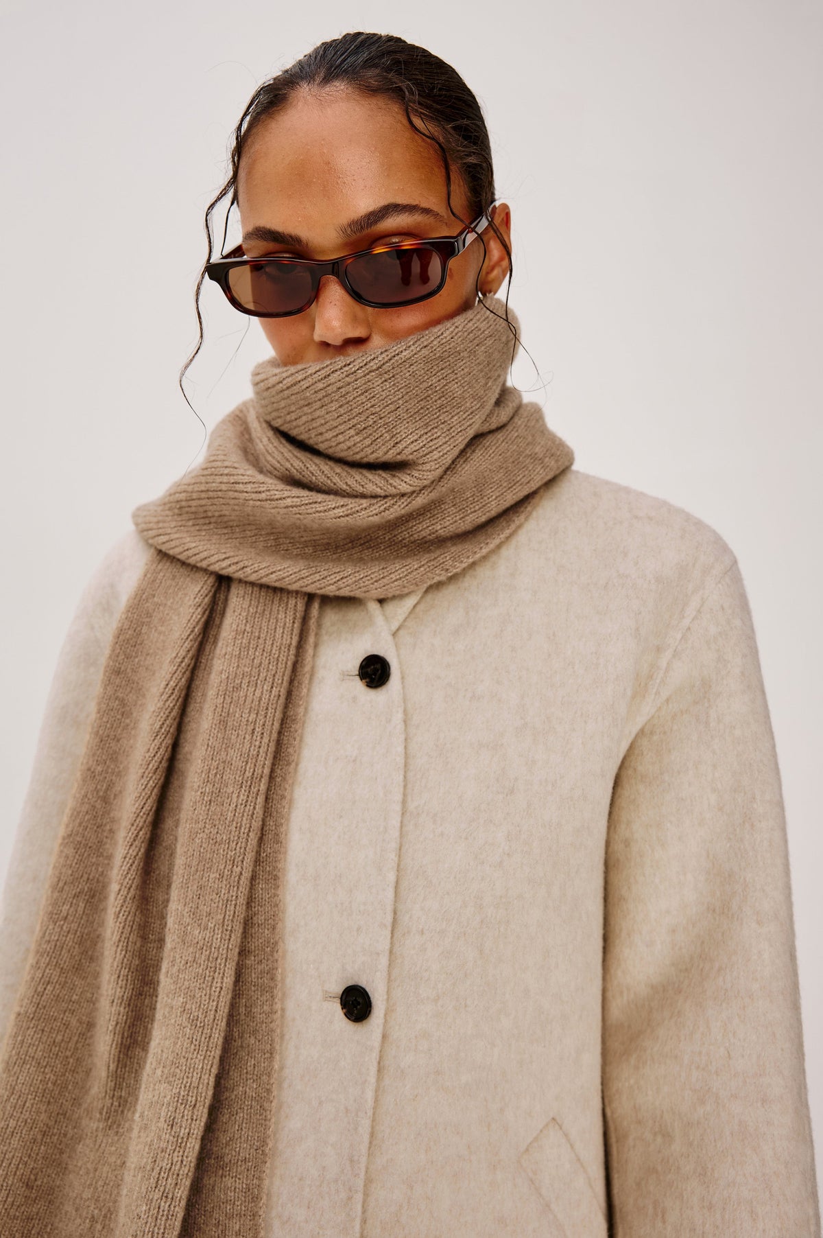 ALPS CASHMERE SILK UNISEX SCARF - OAT