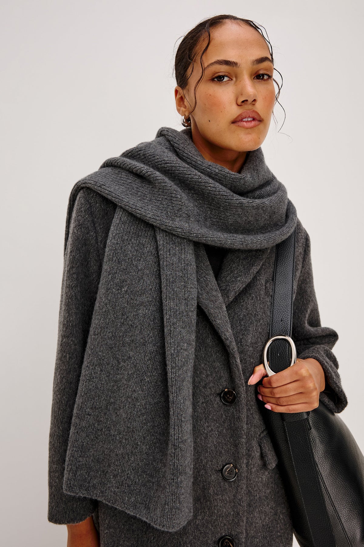 ALPS CASHMERE SILK UNISEX SCARF - THUNDER
