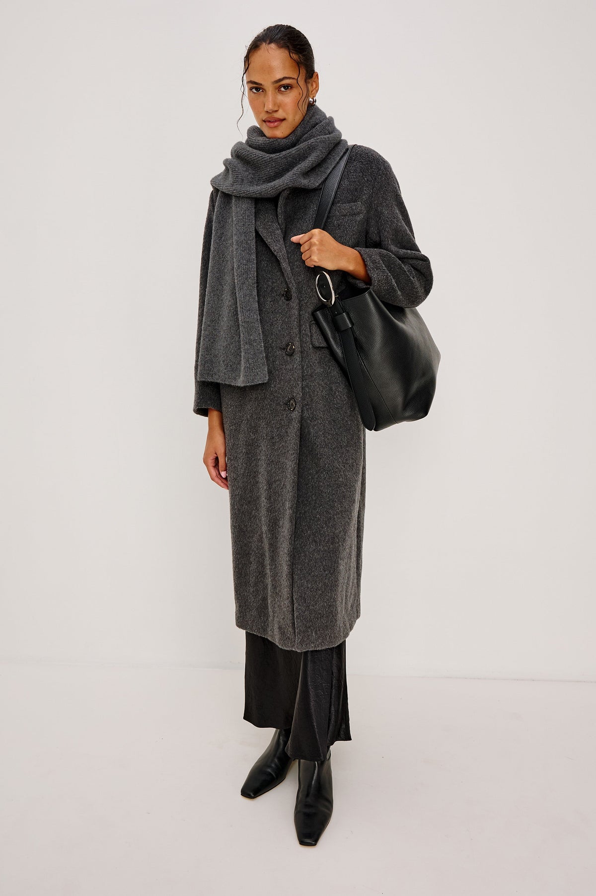 ALPS CASHMERE SILK UNISEX SCARF - THUNDER