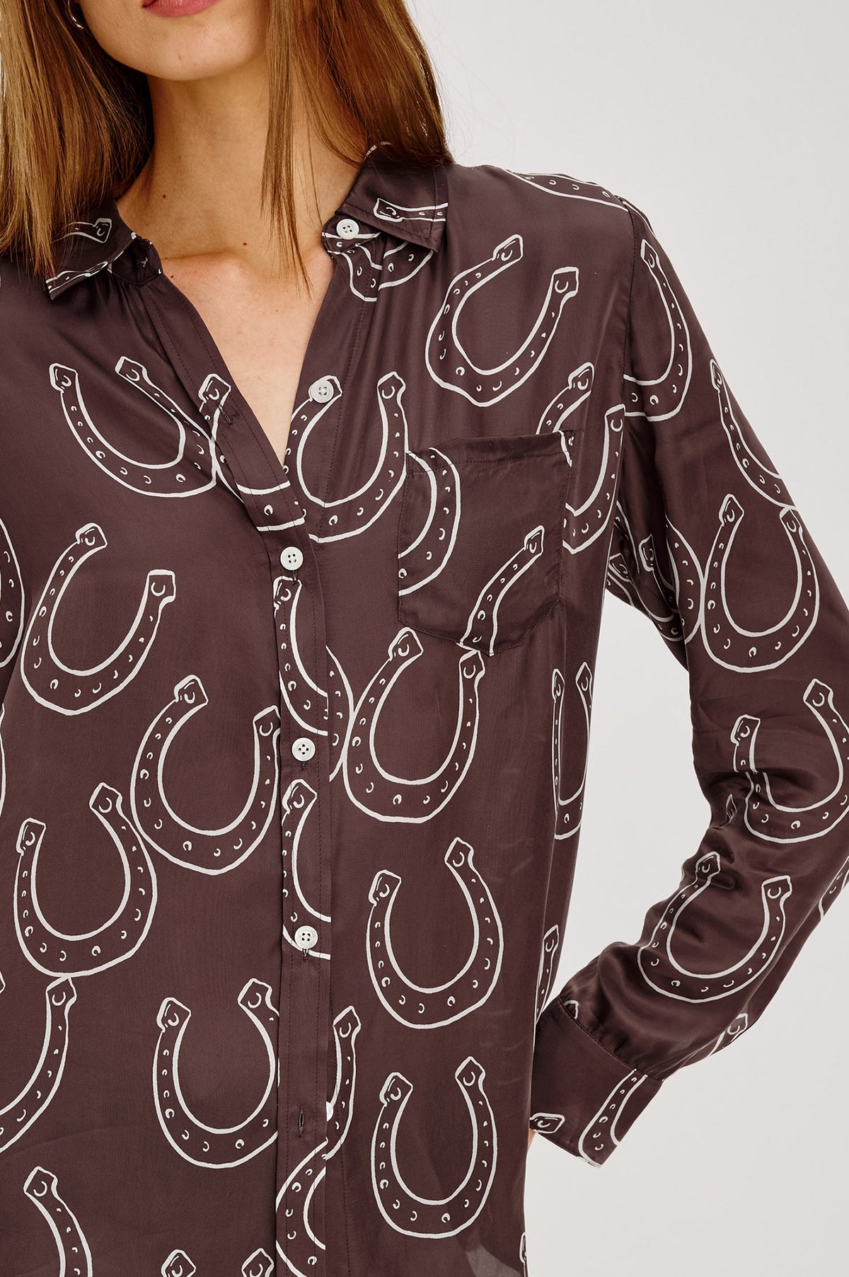 ALYSSA SHIRT - BROWN HORSESHOES