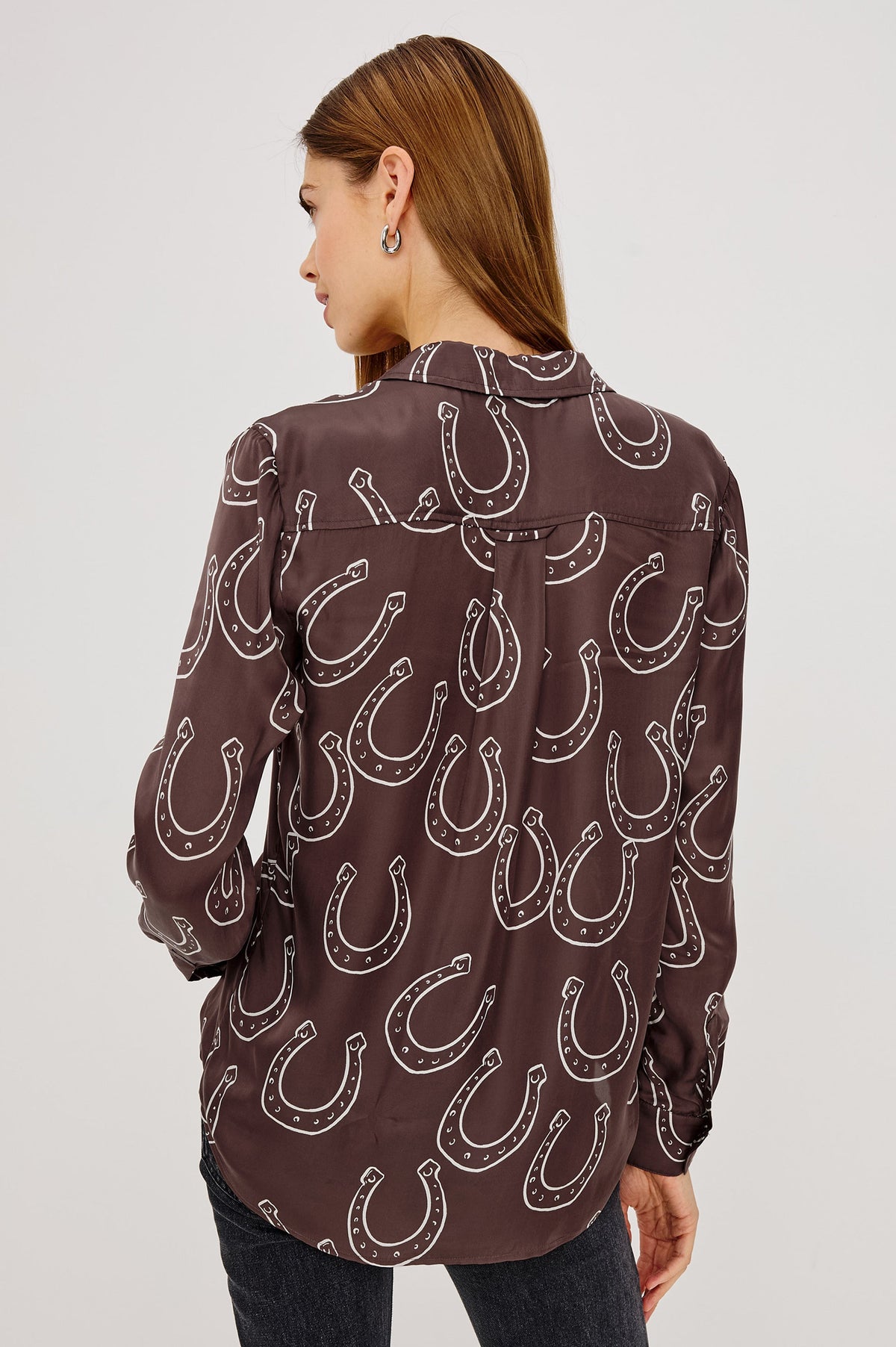 ALYSSA SHIRT - BROWN HORSESHOES
