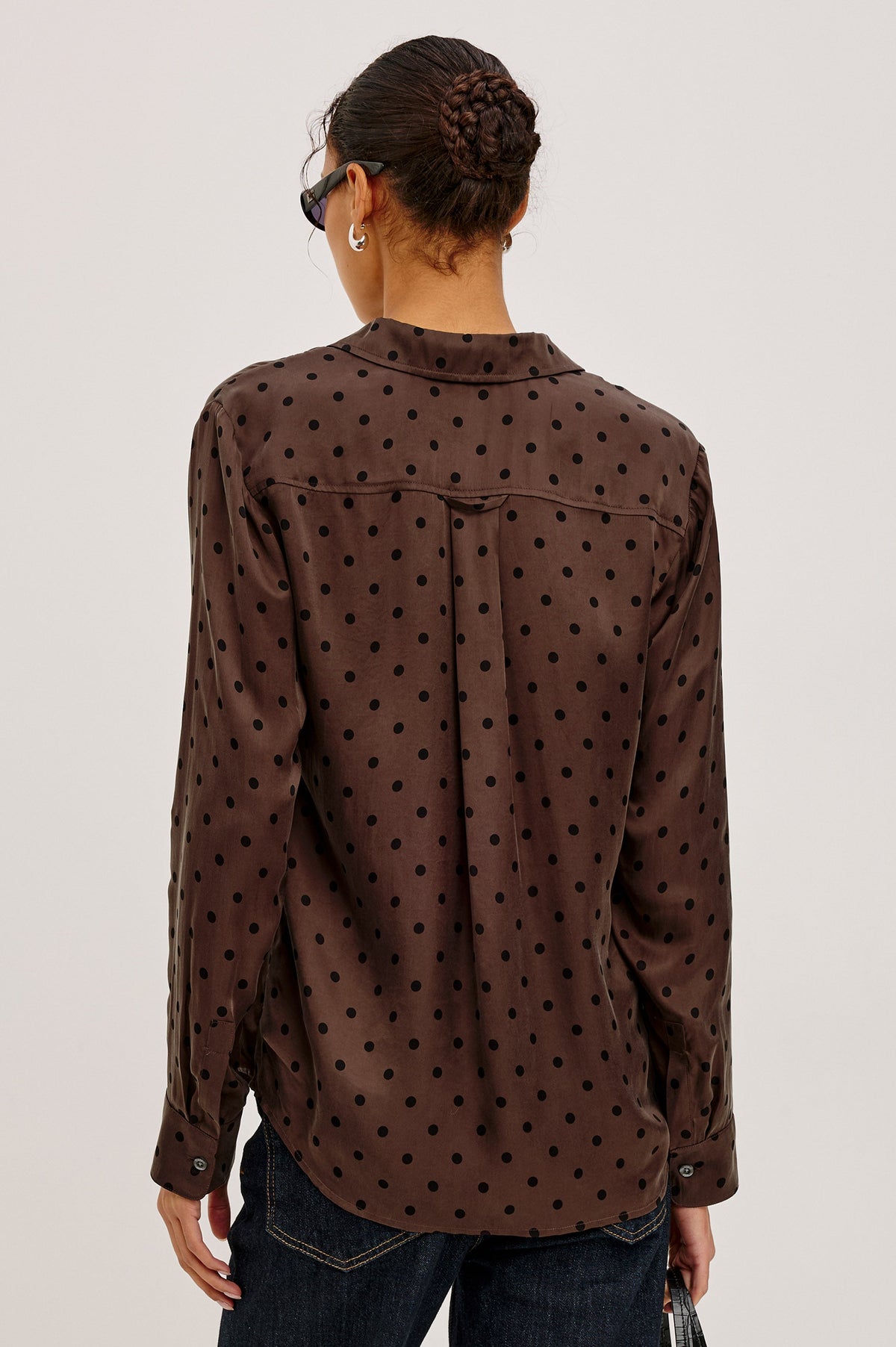 ALYSSA SHIRT - CHOCOLATE POLKA DOT