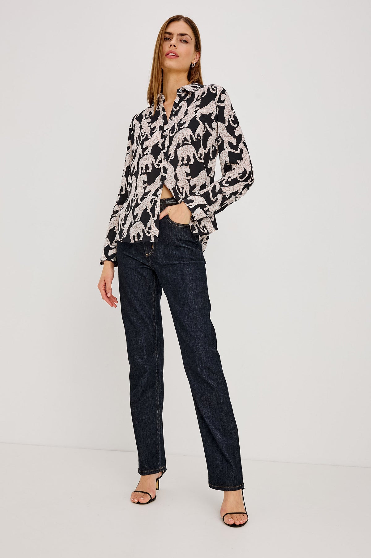 ALYSSA SHIRT - ONYX JAGUAR