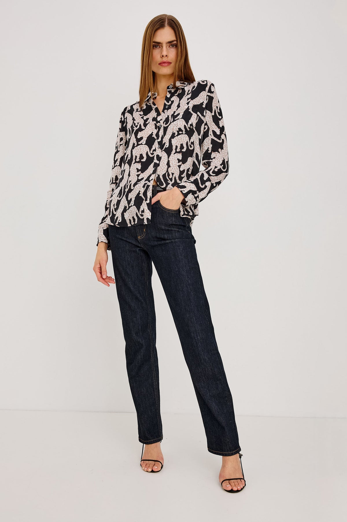 ALYSSA SHIRT - ONYX JAGUAR