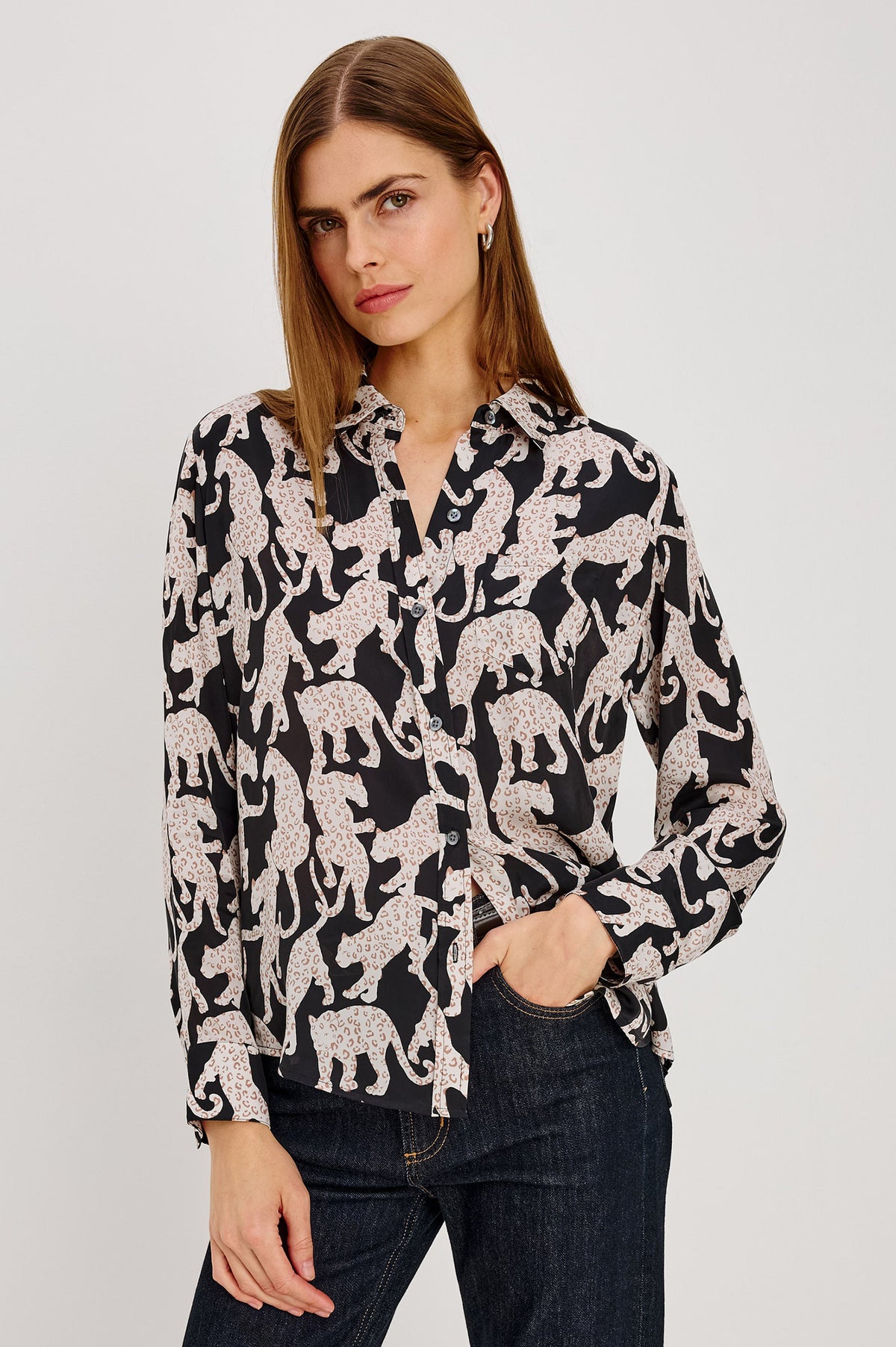 ALYSSA SHIRT - ONYX JAGUAR