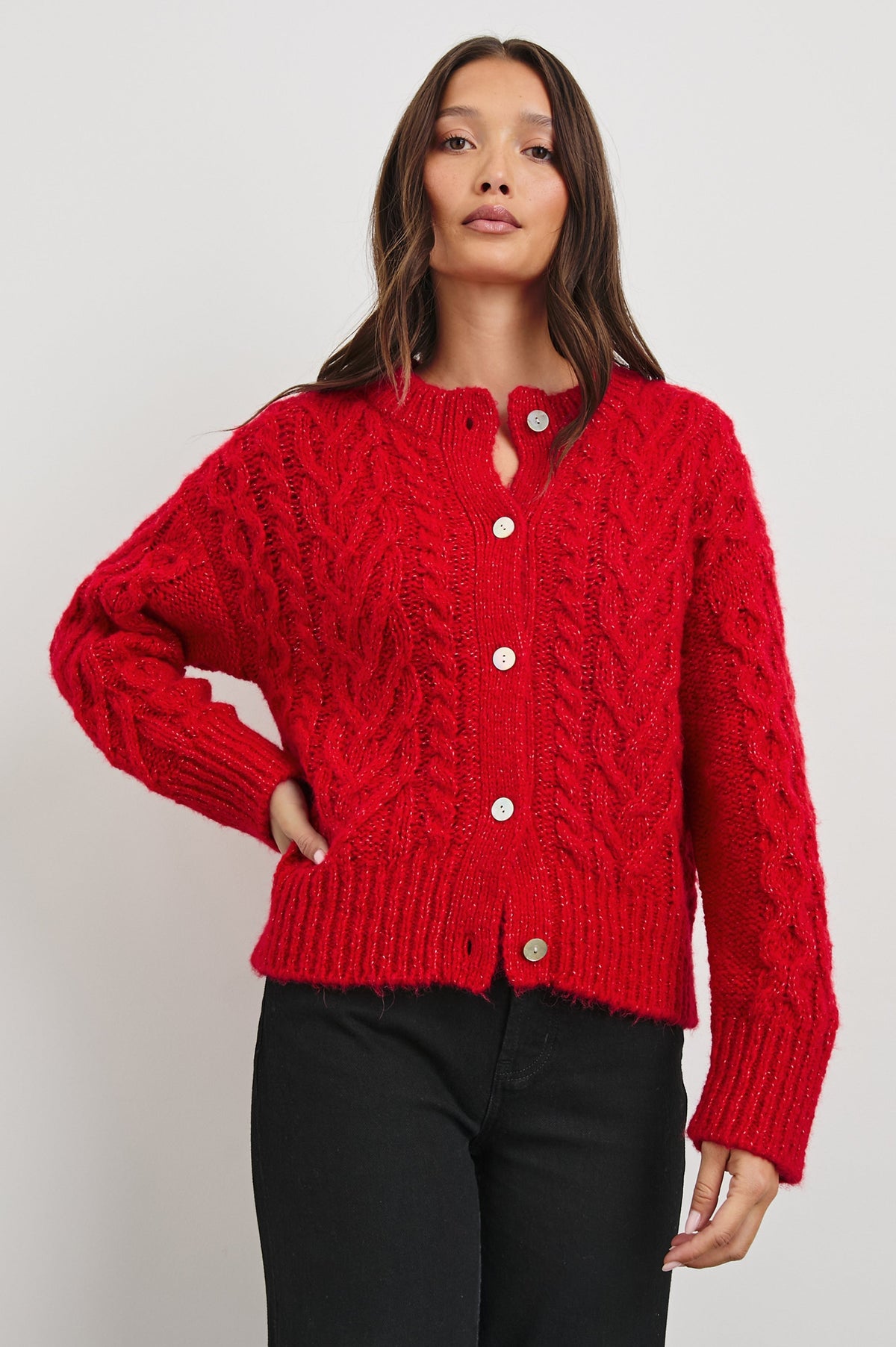 AMELIE CARDIGAN - SCARLET