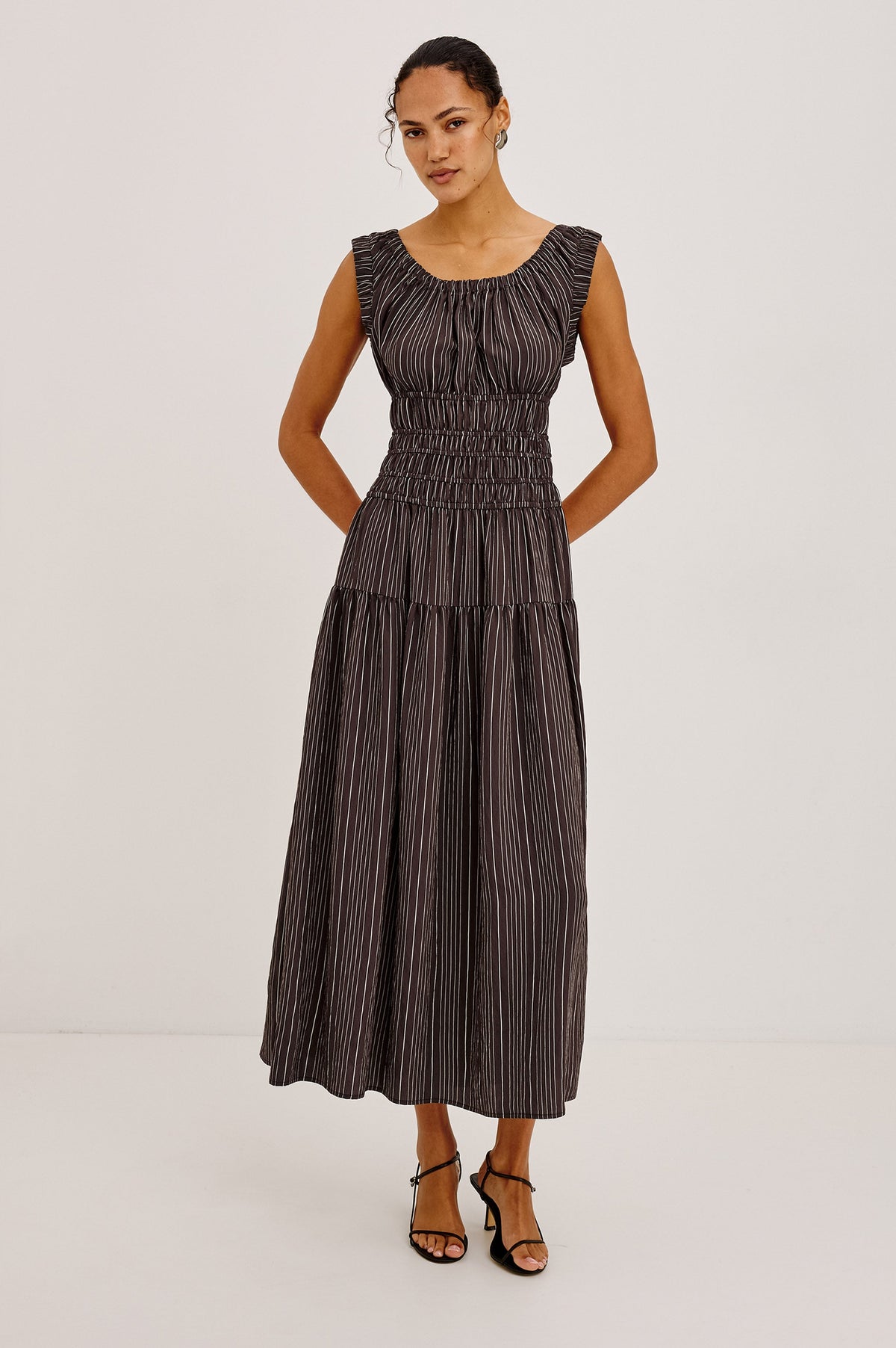 ANASTASIA DRESS - CHICORY STRIPE