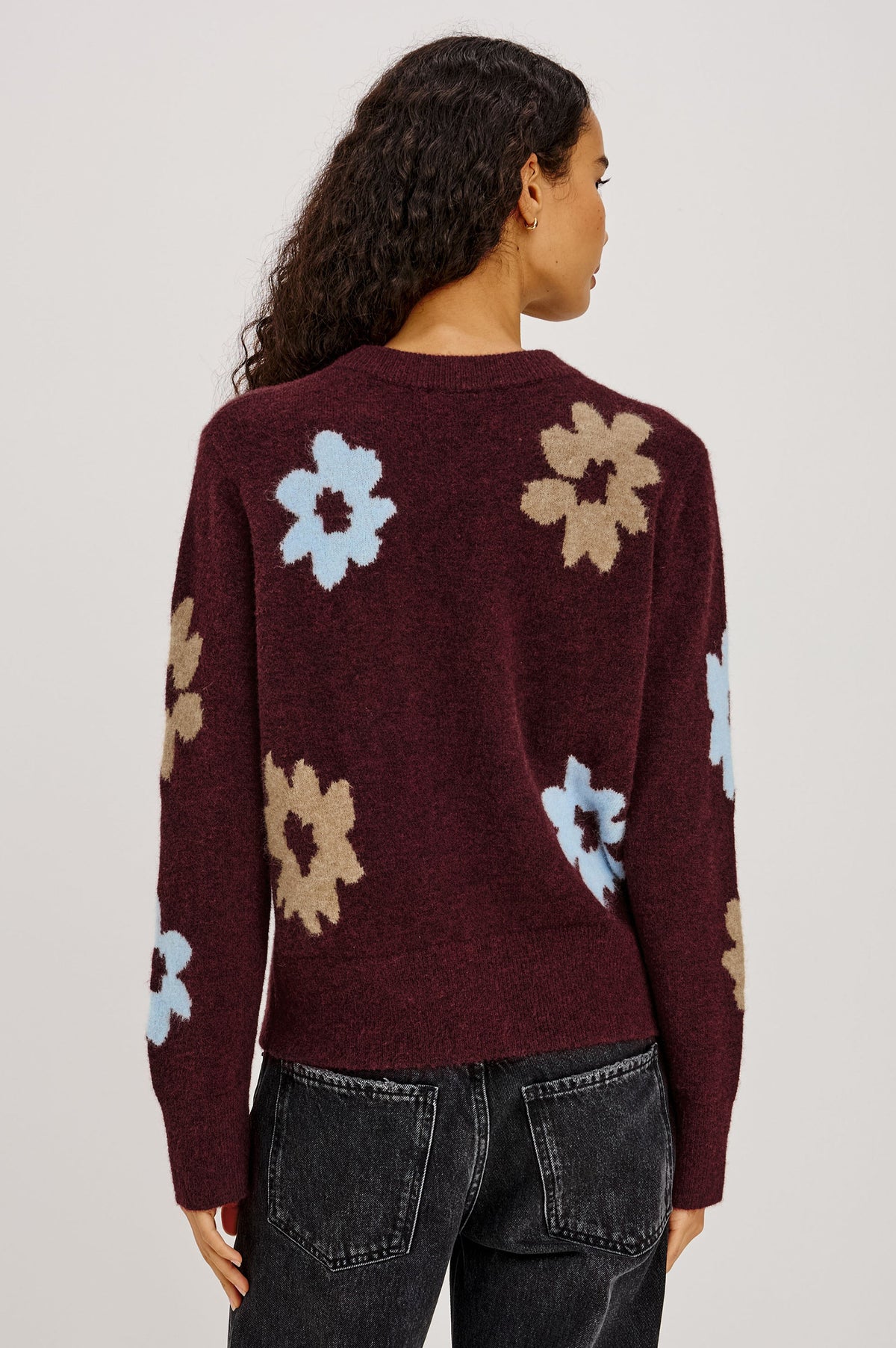 ANISE SWEATER - BURGUNDY SUNFLOWER