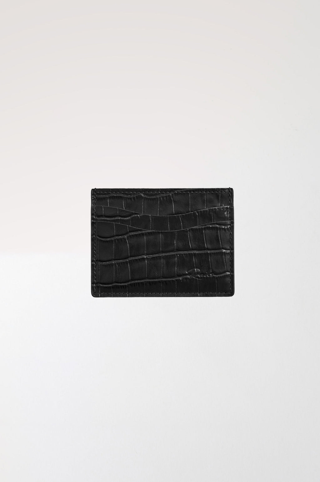 CLASSIC CARD HOLDER - BLACK CROC EMBOSSED