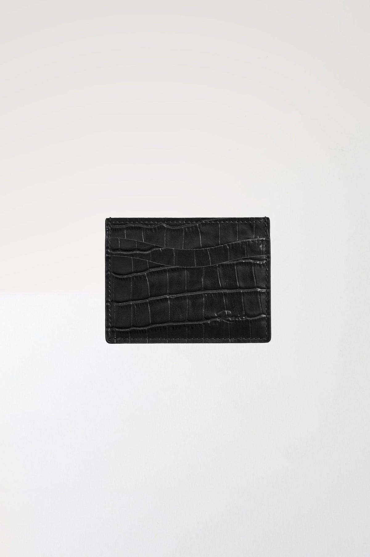 CLASSIC CARD HOLDER - BLACK CROC EMBOSSED