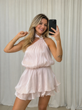 Vestido Mini Halter con Volantes Rocío