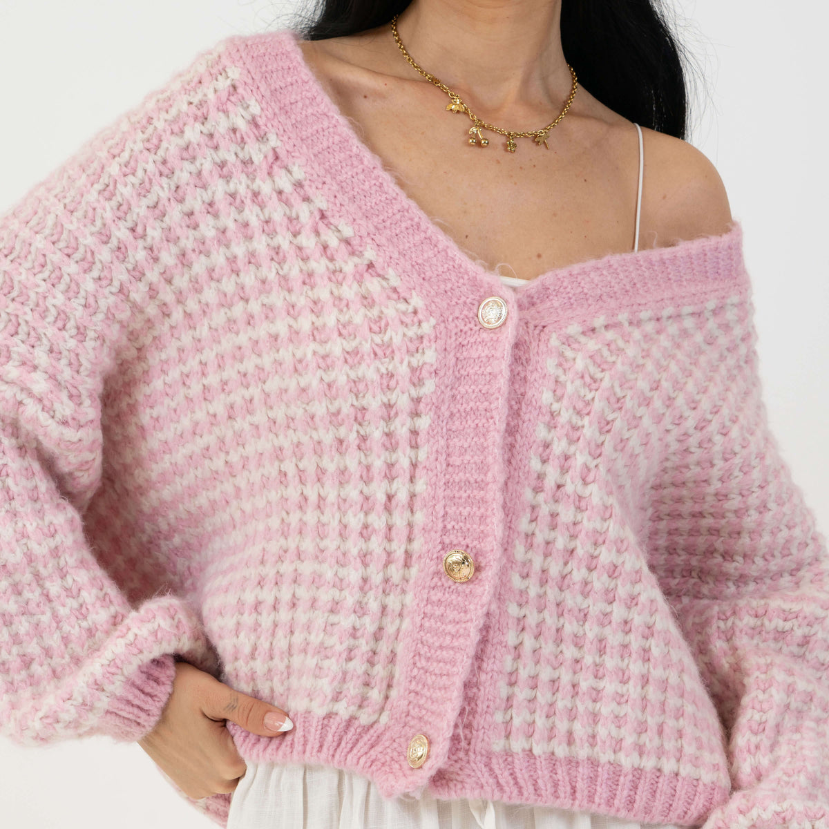 Cárdigan Oversize de Punto Gofre Dorotea