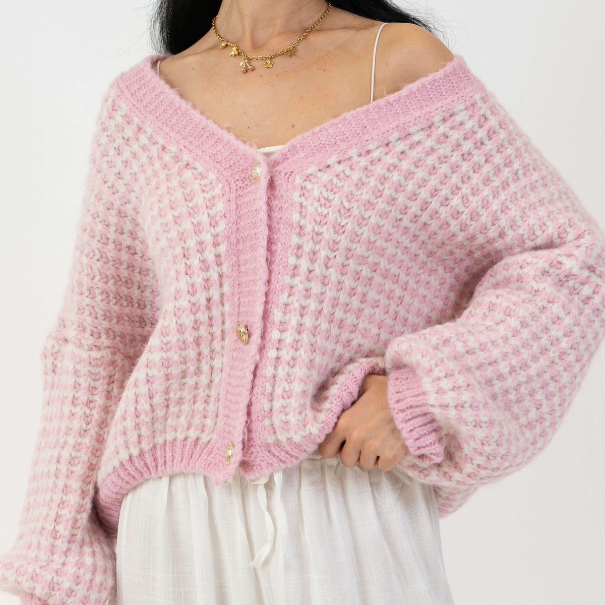 Cárdigan Oversize de Punto Gofre Dorotea