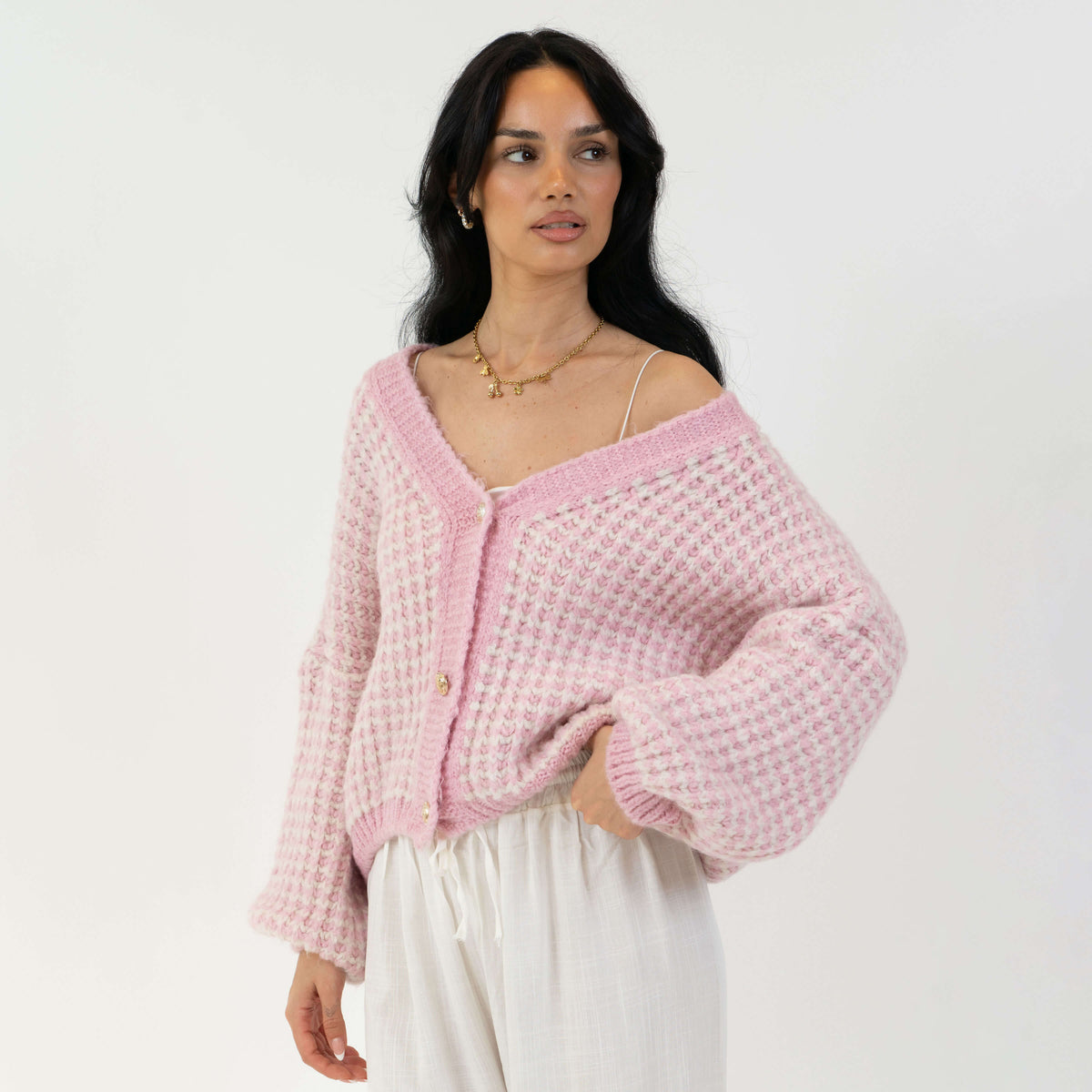 Cárdigan Oversize de Punto Gofre Dorotea