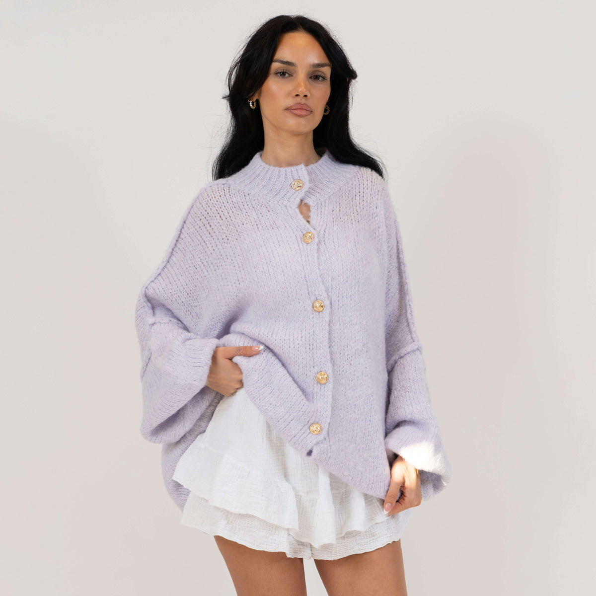 Cárdigan Oversize con Botones Dorados Erika