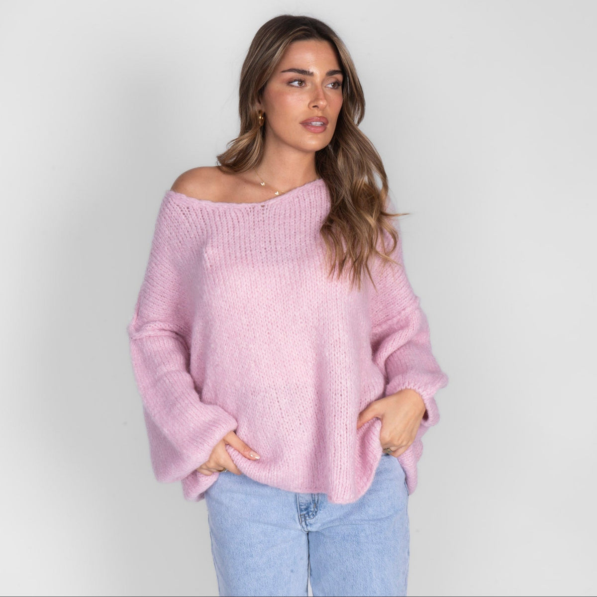 Jersey Oversize con Cuello en V Emma