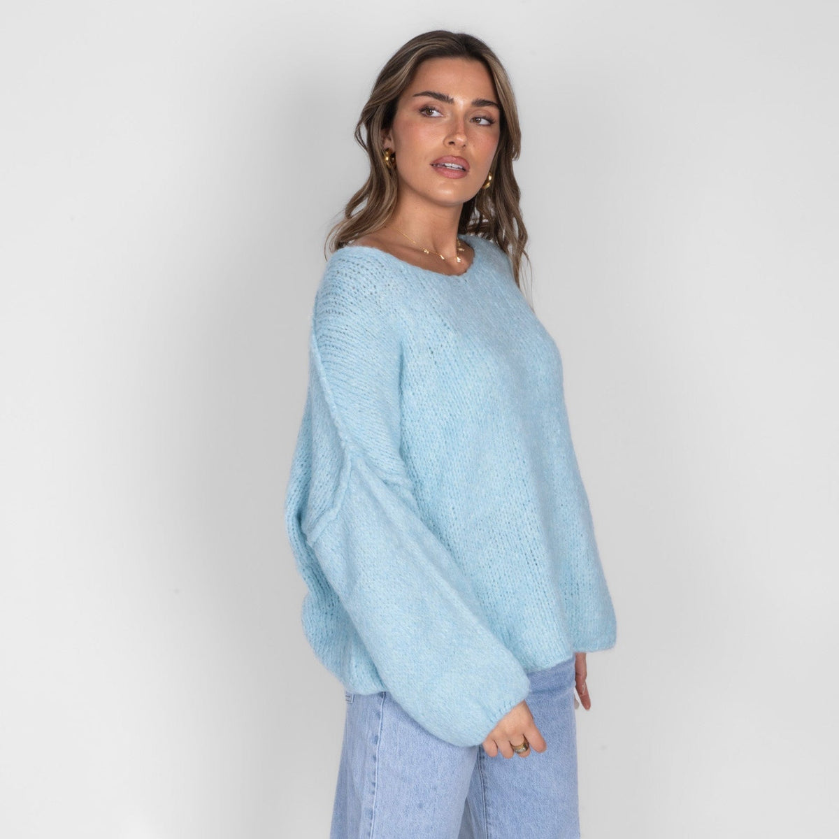 Jersey Oversize con Cuello en V Emma
