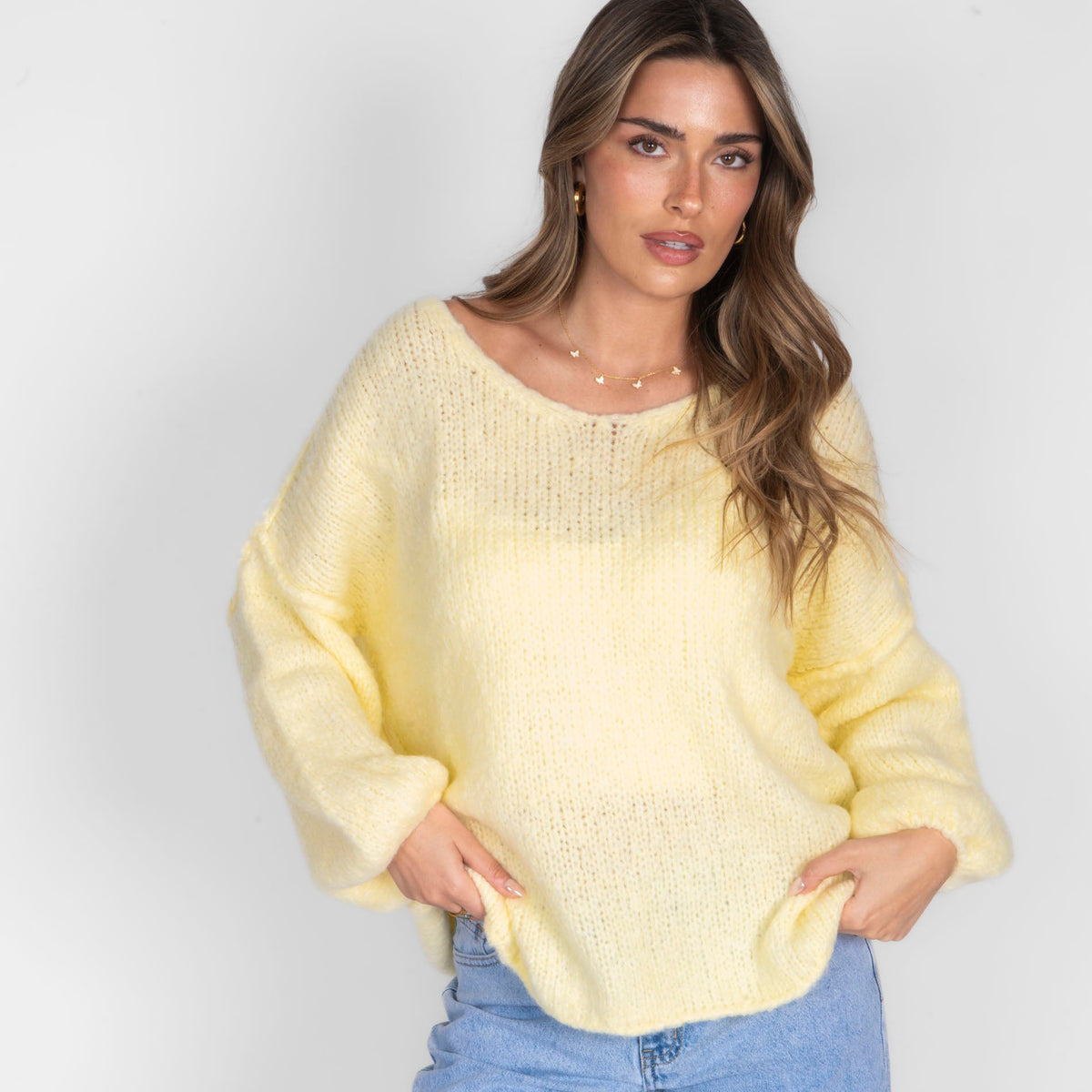 Jersey Oversize con Cuello en V Emma