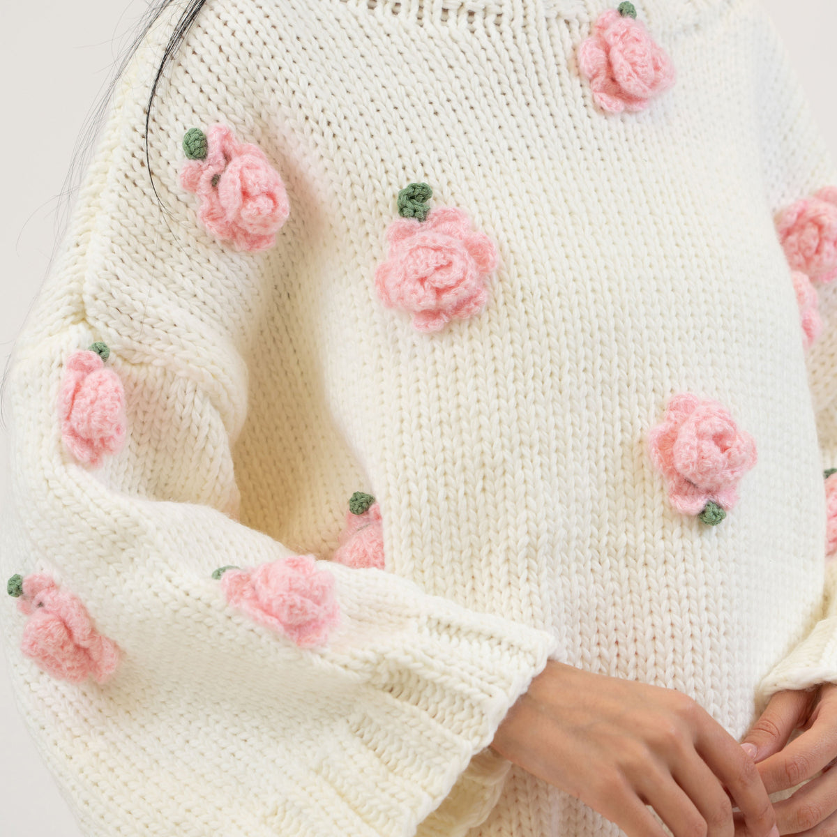 Jersey con Rosas en Relieve Camelia