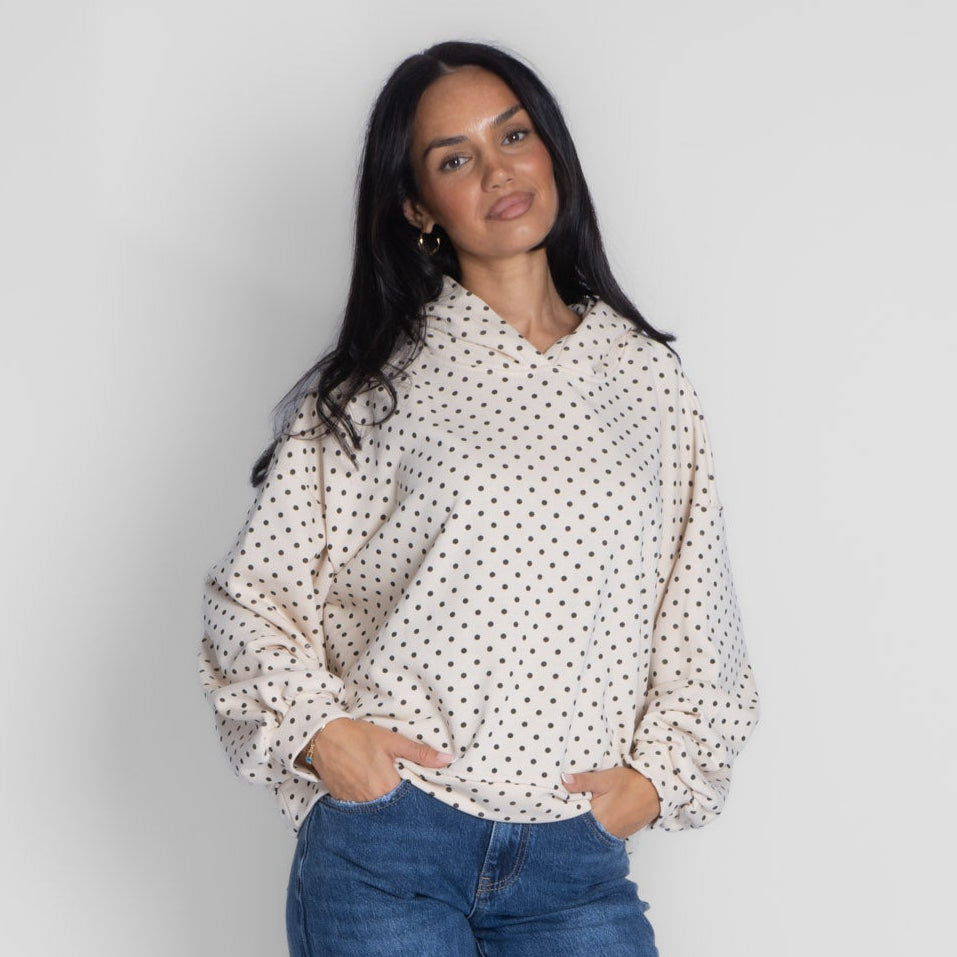 Sudadera con Capucha de Lunares Pía
