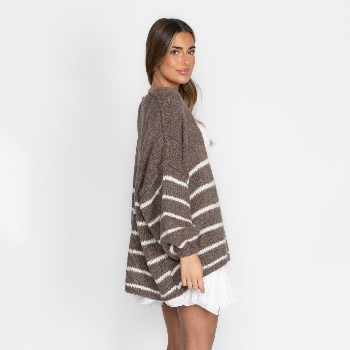 Cárdigan Oversize de Rayas Mangas Anchas Soraya