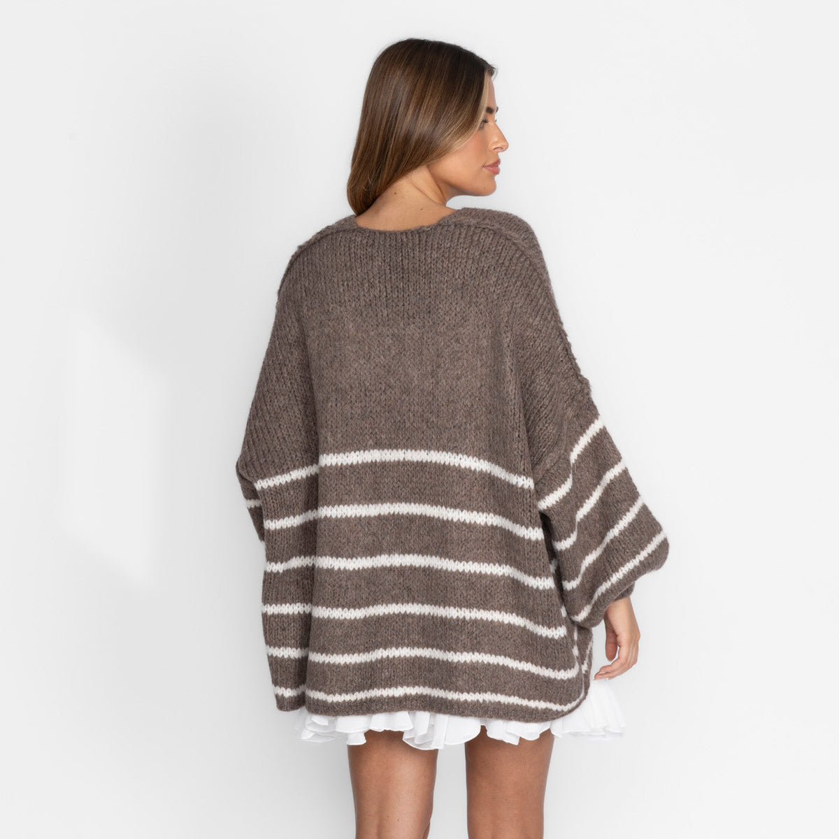 Cárdigan Oversize de Rayas Mangas Anchas Soraya