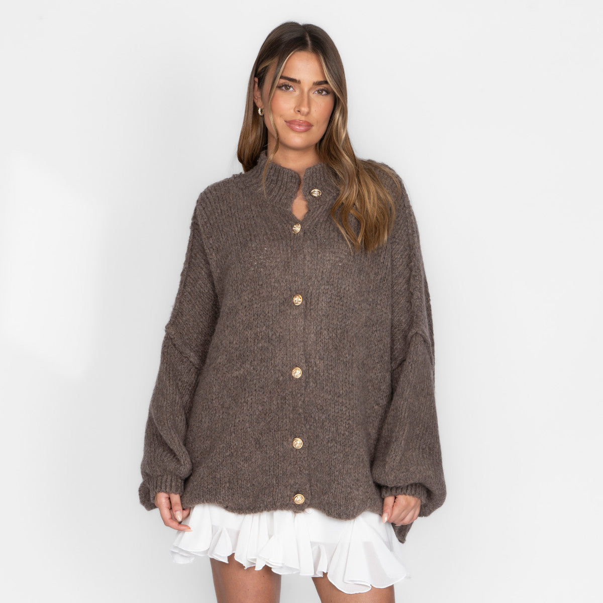 Cárdigan Oversize con Botones Dorados Erika