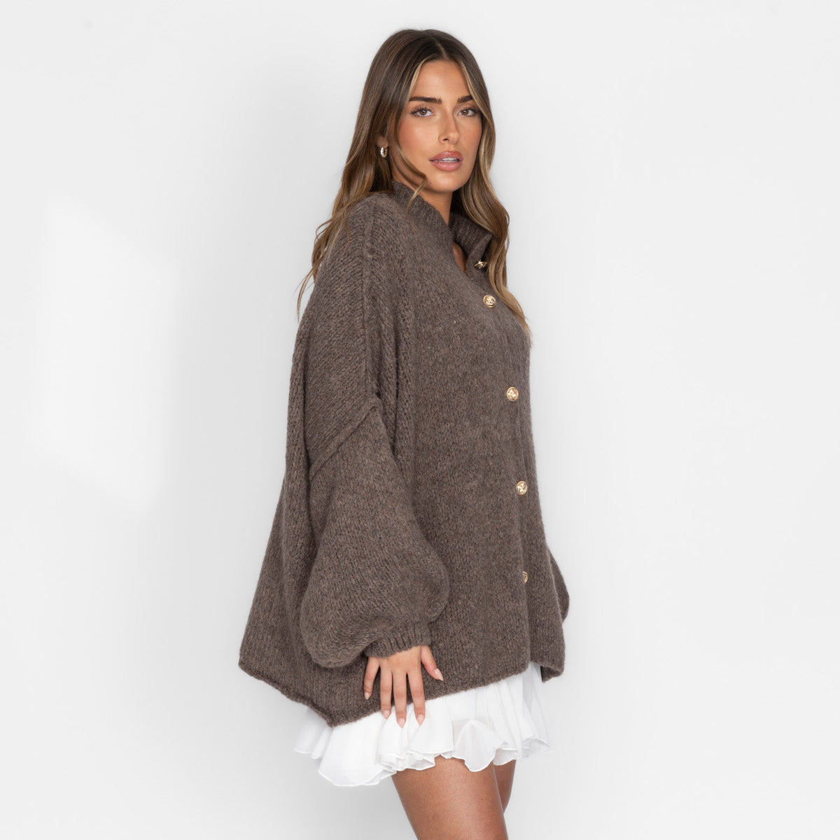 Cárdigan Oversize con Botones Dorados Erika
