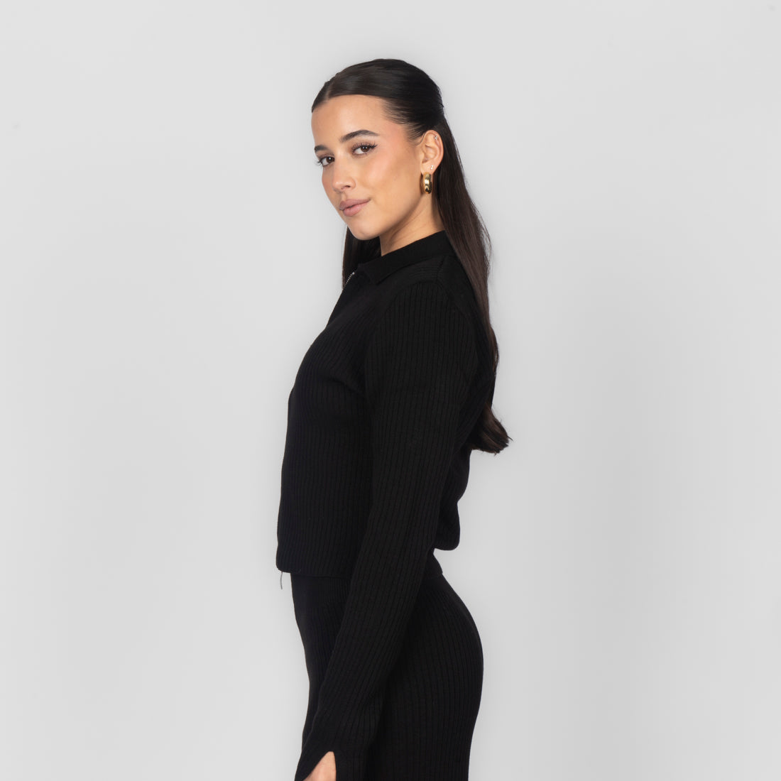 Conjunto Corto de Punto Acanalado Top y Pantalón Fabiola