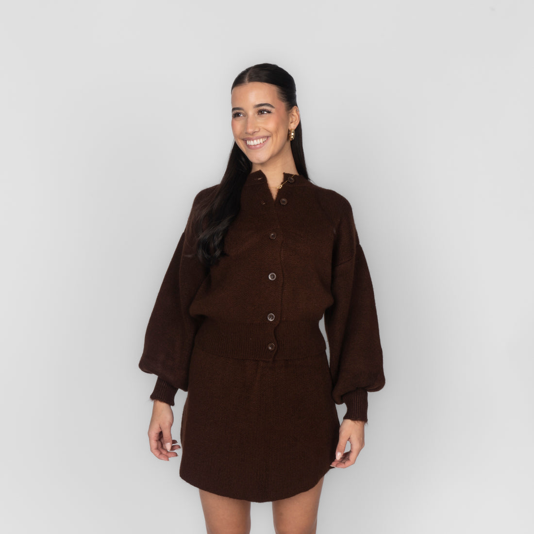 Conjunto de Punto Cárdigan y Minifalda Sofía