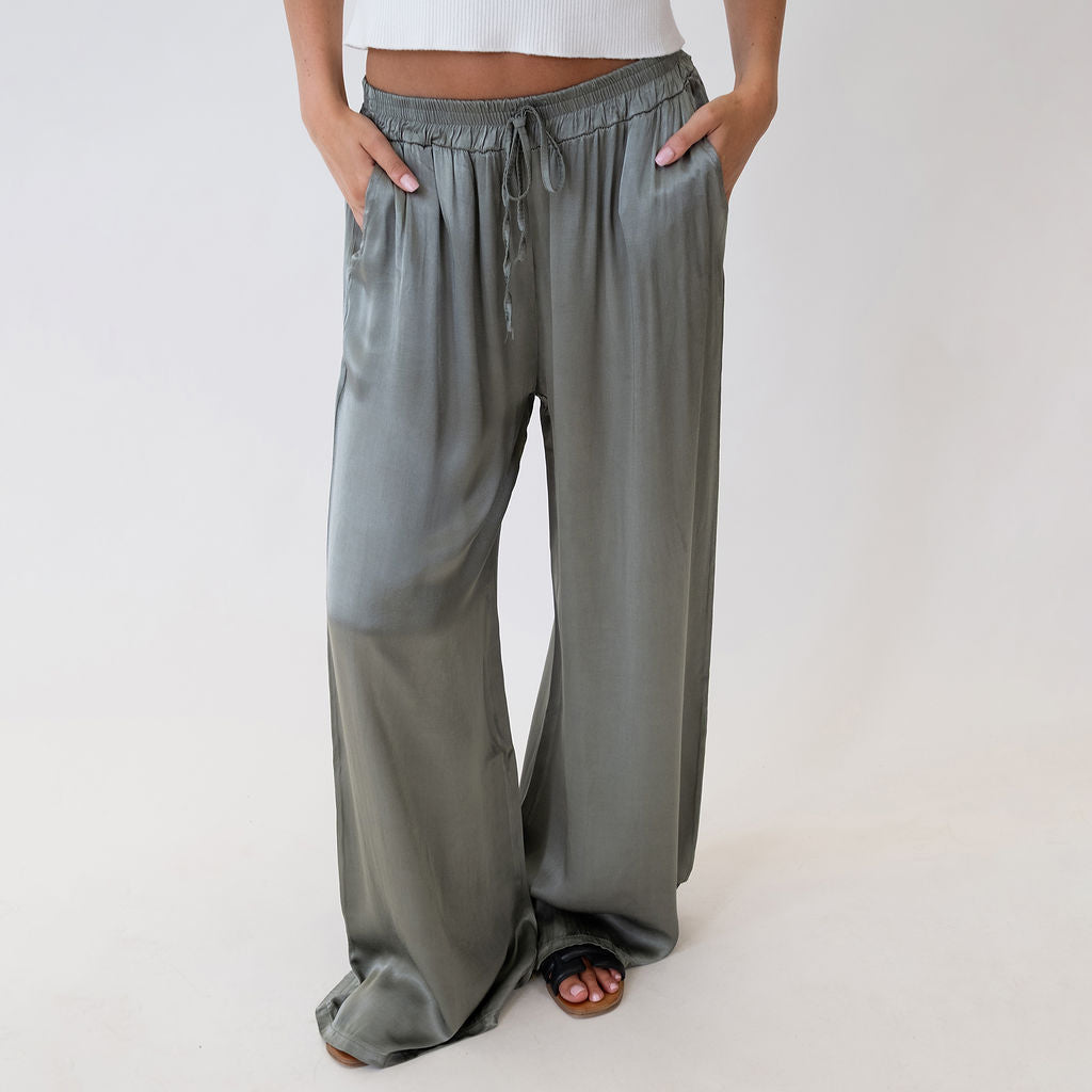 Pantalón Satinado Ancho Aroa