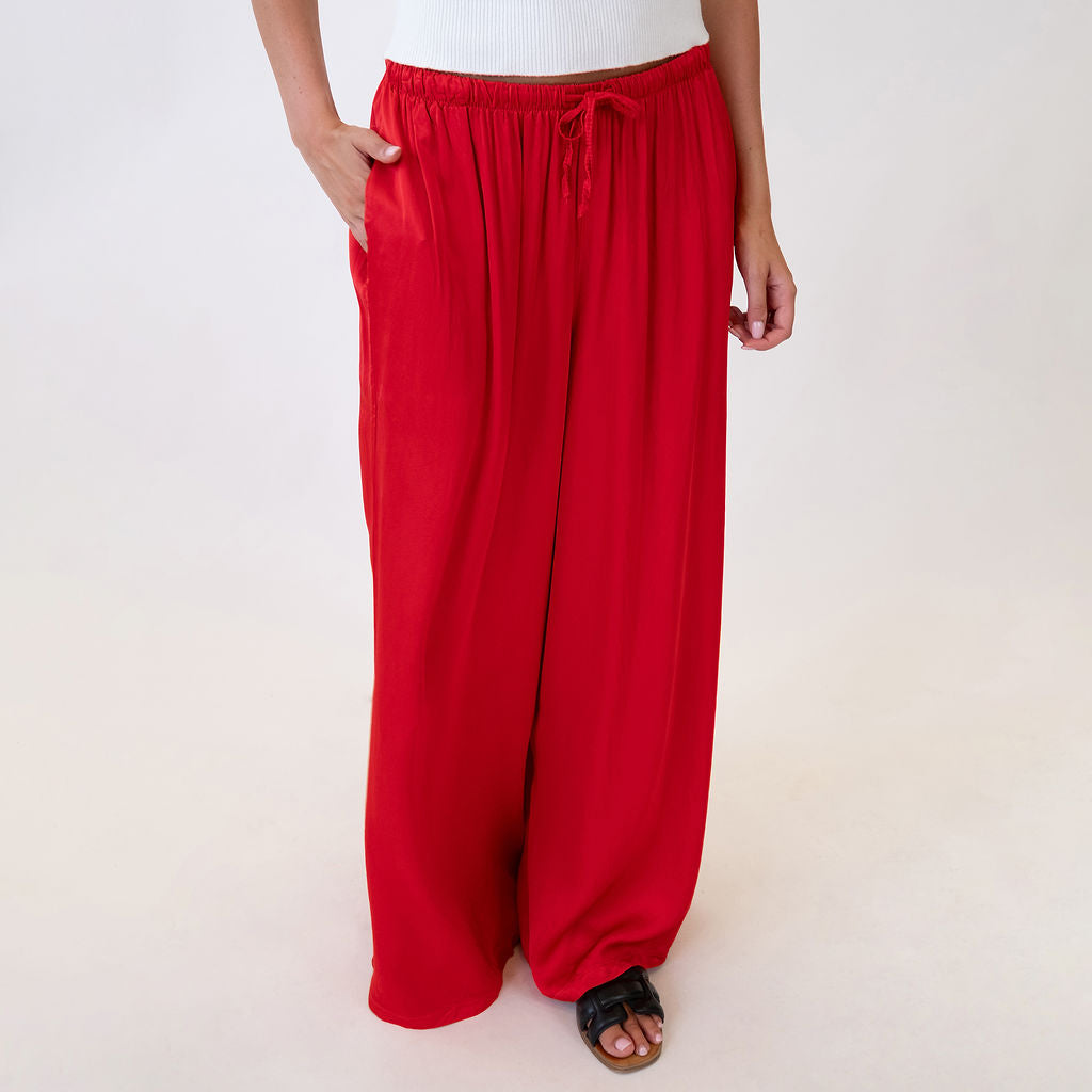 Pantalón Satinado Pierna Extra Ancha Leire