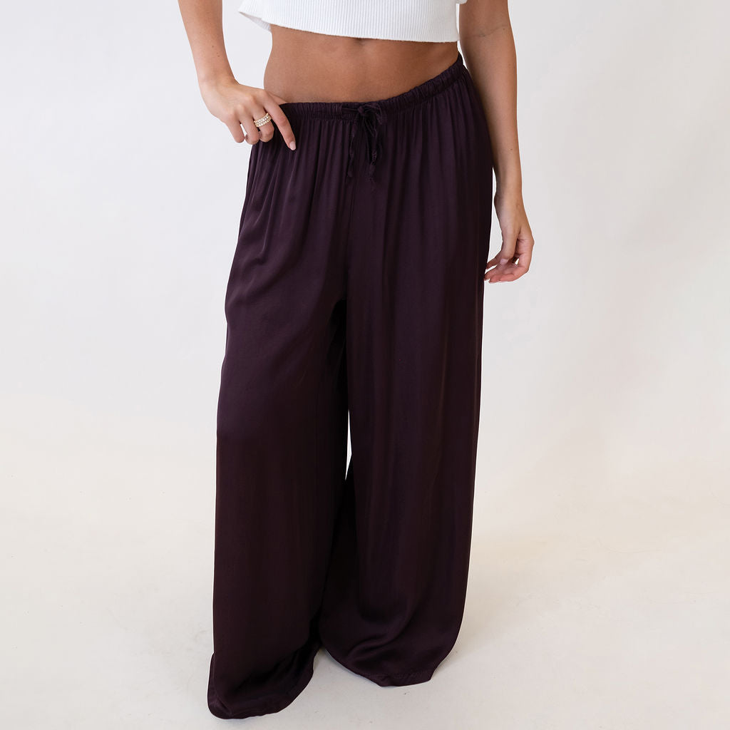 Pantalón Satinado Pierna Extra Ancha Leire