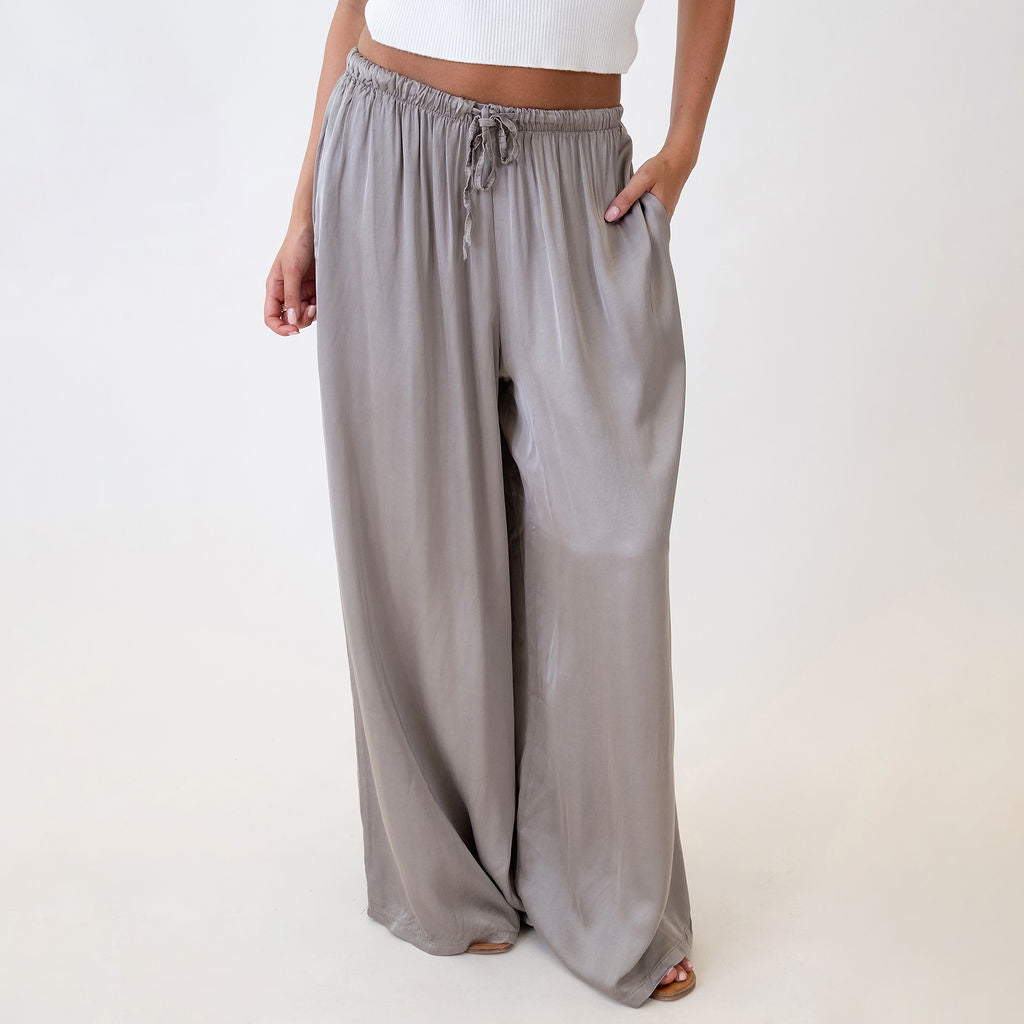 Pantalón Satinado Pierna Extra Ancha Leire