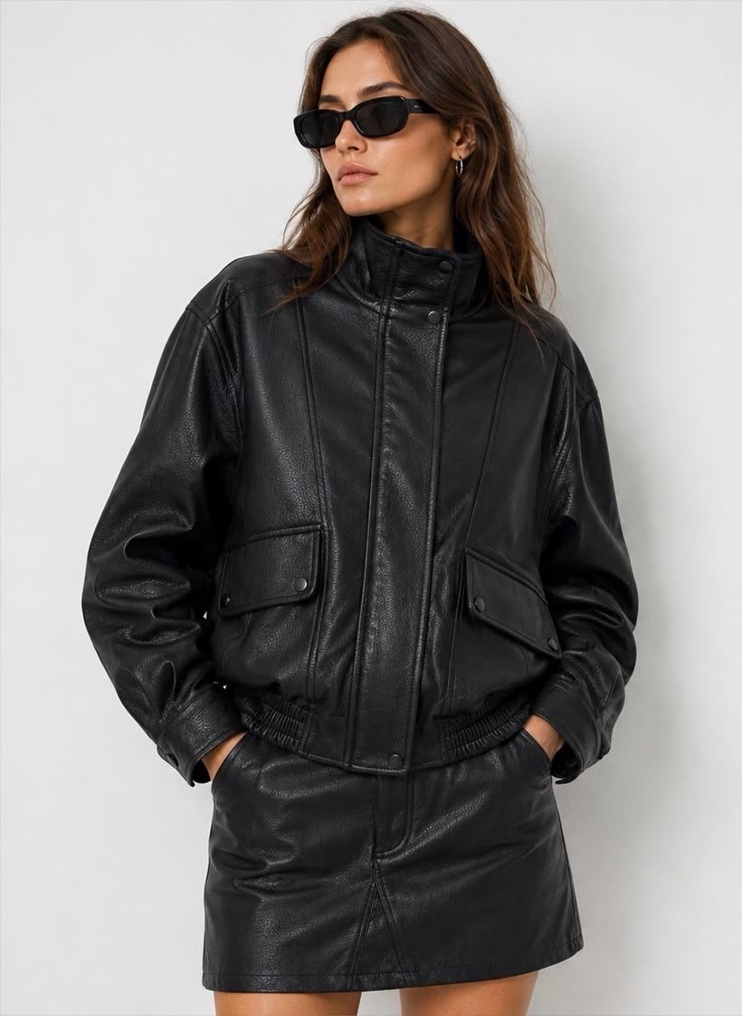 Chaqueta Bomber Efecto Piel Marta