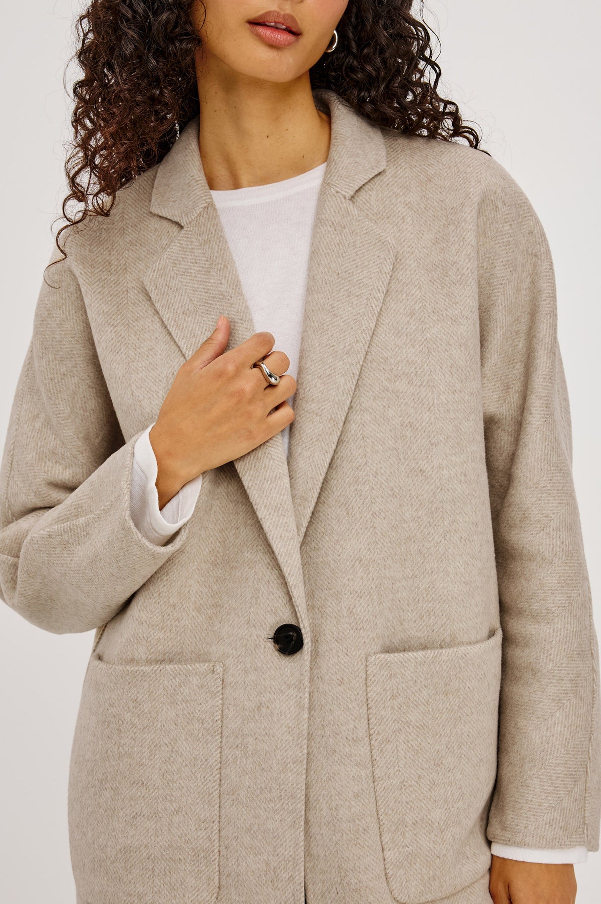EVEREST COAT - OAT HERRINGBONE