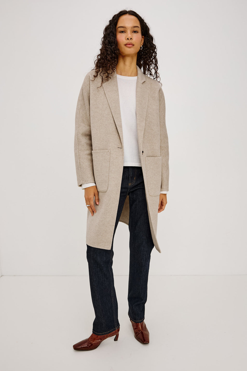 EVEREST COAT - OAT HERRINGBONE