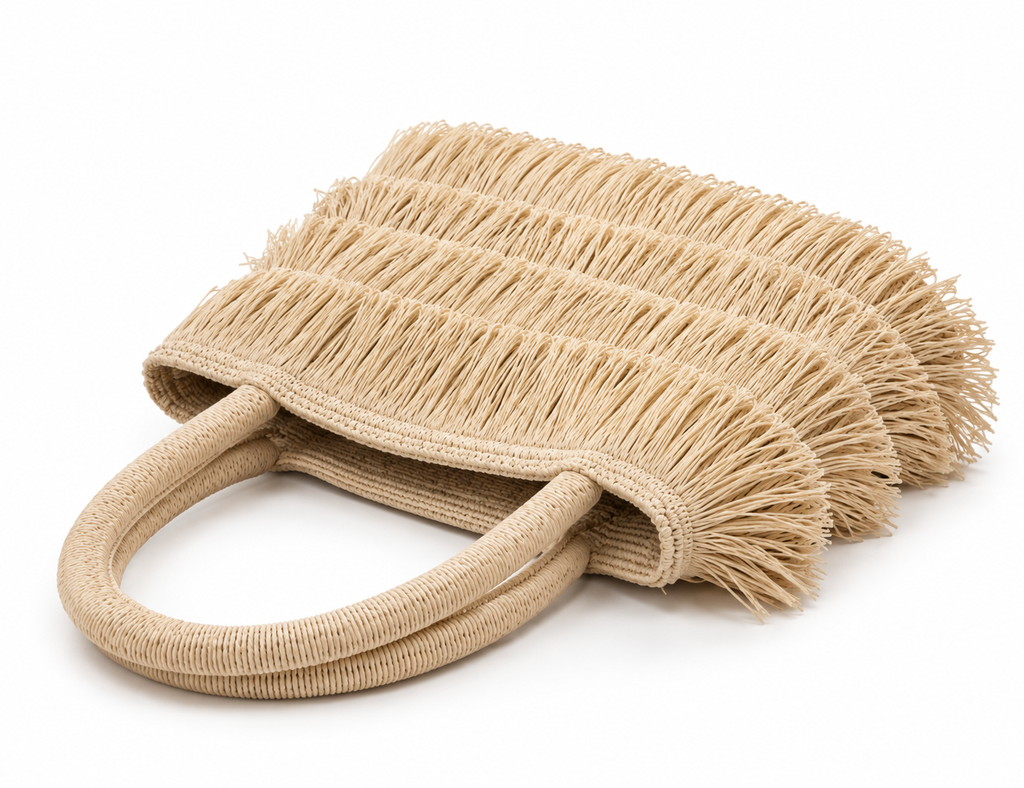 Elara Marbella Martina | Bolso de Flecos Nude con Asa