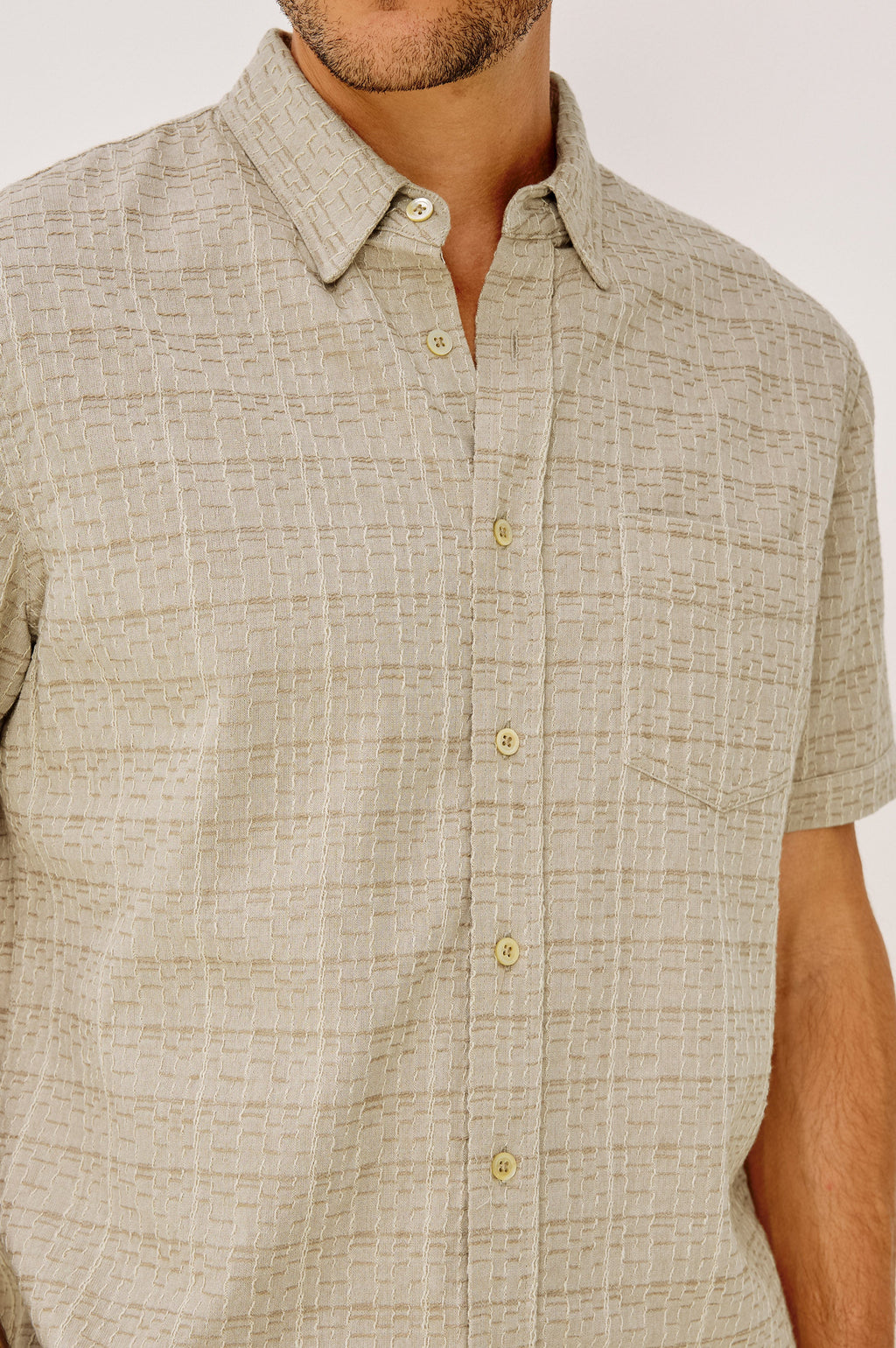 GAVIN SHIRT - TAUPE CREAM TWIST
