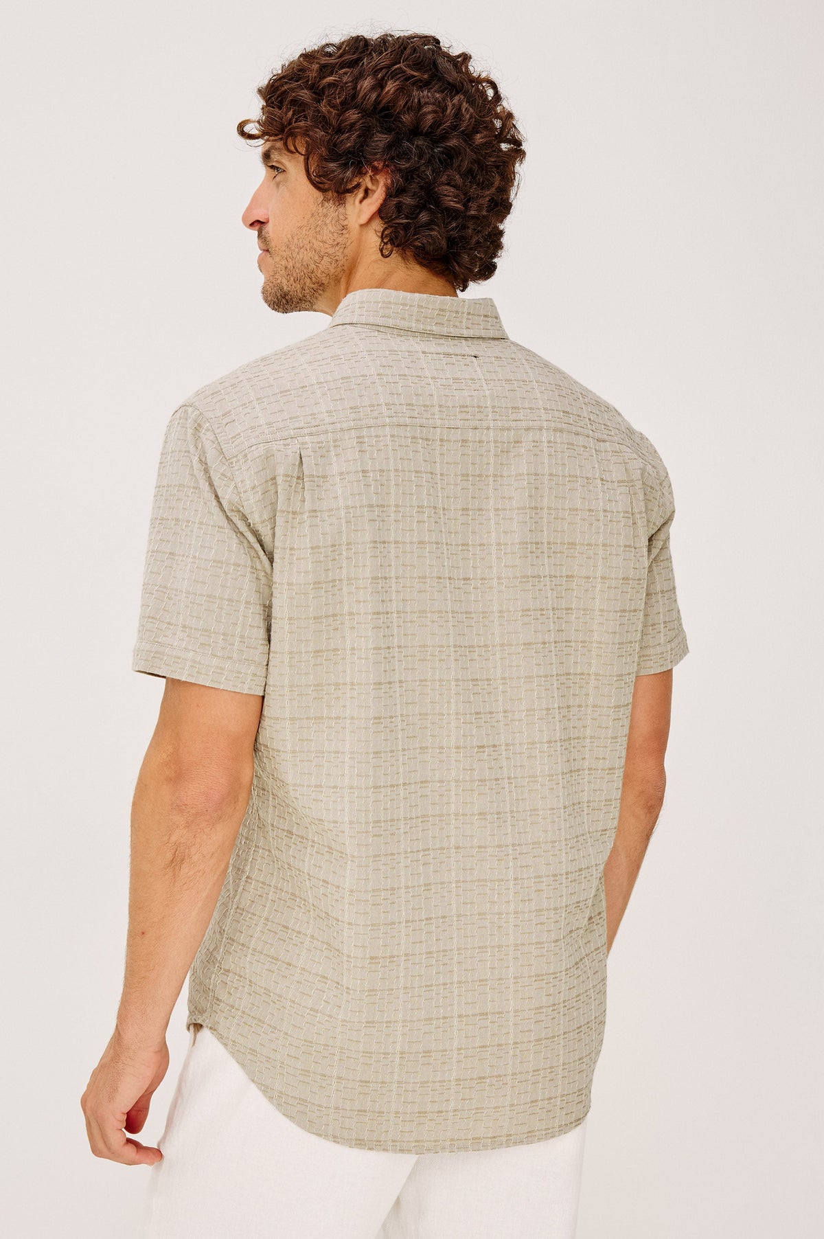 GAVIN SHIRT - TAUPE CREAM TWIST